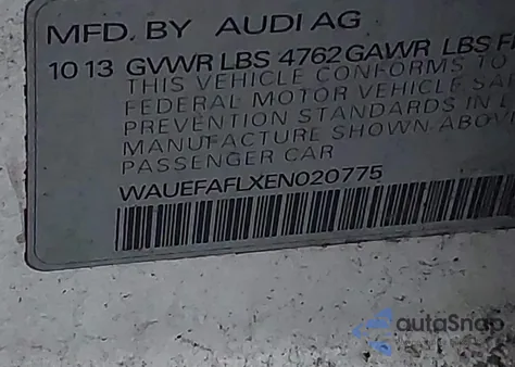 2014 Audi A4 2.0T Premium из США, поврежденный, VIN WAUEFAFLXEN020775